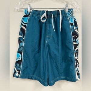 Speedo Men's Swim Shorts Small Blue Hawaiian Print